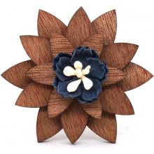 Foxwood dřevěná květina do klopy Star Flower blue