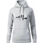 Evoluce potápění mikina dámská Cape s kapucí Světlešedý Melír – Zboží Dáma