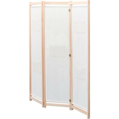 vidaXL 3dílný dělič místností krémový 120 x 170 x 4 cm látka – Zboží Dáma
