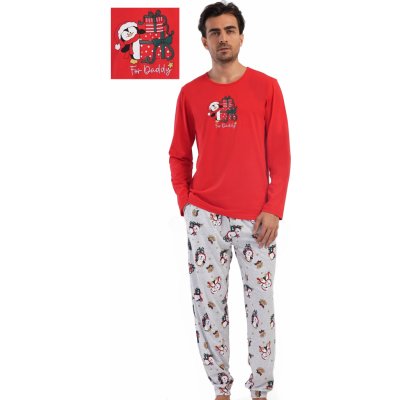 1P1842 pánské pyžamo dlouhé vánoční červené – Zboží Mobilmania