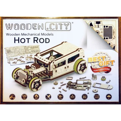 WOODEN CITY 3D puzzle Automobil Hot Rod 141 ks – Zboží Mobilmania