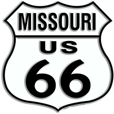 Plechová cedule Route 66 Missouri Shield 30cm x 30cm – Zbozi.Blesk.cz