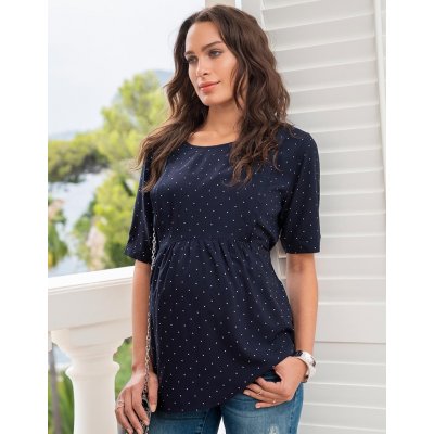 Kojící těhotenská tunika Seraphine Salema Navy Blue – Zboží Dáma
