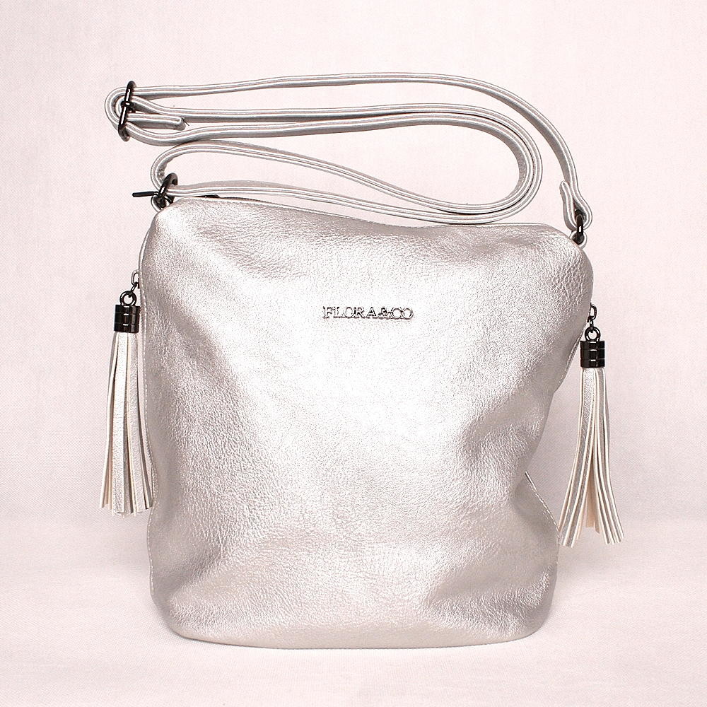 Flora & Co dámská malá /středně velká crossbody kabelka H5623 stříbrná