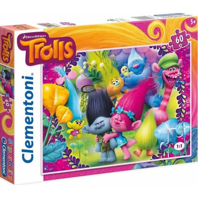 Clementoni Supercolor Trolls: A frown is a smile upside down! 60 dílků