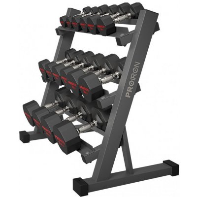 PROIRON Sada pogumovaných činek 3 - 24 kg 8 párů + stojan – Zboží Dáma