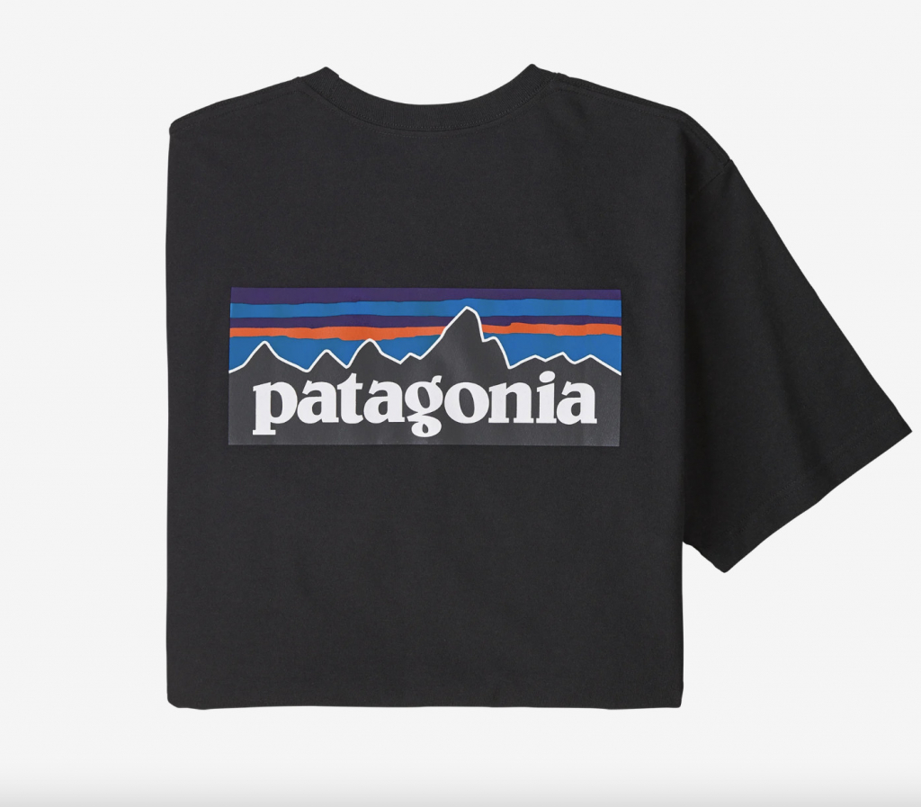 Pánské tričko Patagonia P-6 Logo Responsibili černé