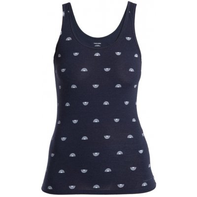 ICEBREAKER Wmns Merino Siren Tank Shine AOP, Midnight Navy/Aop