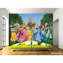 AG Design FTDS-2207 Dětská papírová fototapeta Princezny v zahradě rozměry 360 x 254 cm