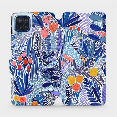 Pouzdro Mobiwear Flip Samsung Galaxy M12 - MP03P modrá květena