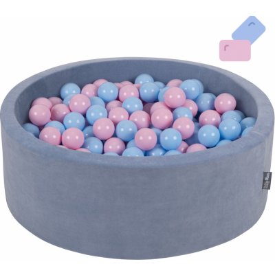 KiddyMoon suchý bazén 90X30cm + 200 míčků Bubbblegum:Powder Růžový/Baby Modrý – Zbozi.Blesk.cz