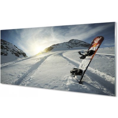 akrylový obraz Deska ve sněhu horách 100x50 cm – Zboží Mobilmania