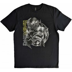 Iron Maiden tričko The Future Past Tour '23 Greyscale Black