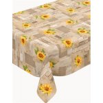 Impol Trade Ubrus PVC 163A slunečnice na dřevěném hnědém obkladu návin 20 mx140 cm – Hledejceny.cz