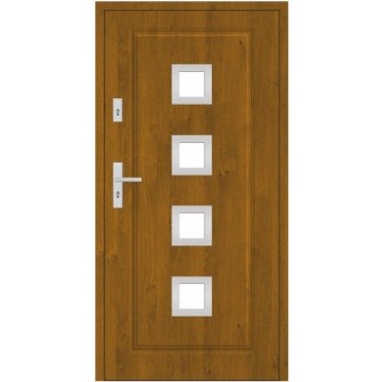 STALPRODUKT Ocelové vchodové dveře - 55, T21/S30, zlatý dub Otevírání: levé dovnitř 900 mm