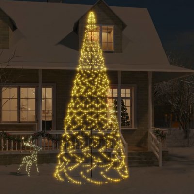zahrada-XL Vánoční stromek na stožár 1 400 teple bílých LED diod 500 cm