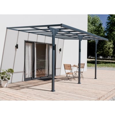 Covernit Hliníková pergola Vilste 4,35 x 3,04 x 2,46 m antracit čirá – Zbozi.Blesk.cz