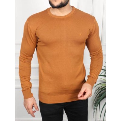 Trendy pánský pulovr camel – Zboží Mobilmania