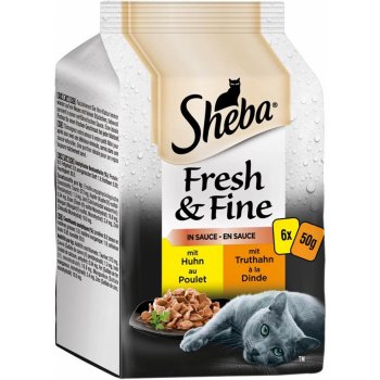 Sheba Fresh & Fine v omáčce kuře a krocan 36 x 50 g