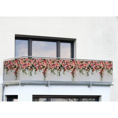 Maximex Balkonový kryt s růží, 5m x 85 cm, barevný