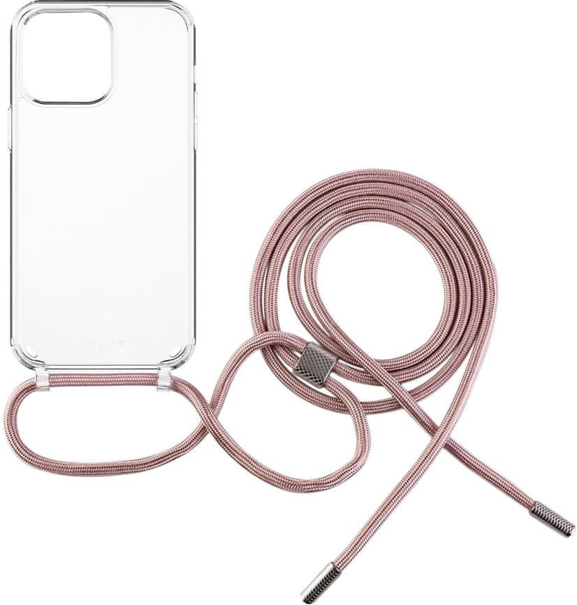 FIXED Pure Neck s růžovou šňůrkou na krk Apple iPhone 14 Plus FIXPUN-929-PI