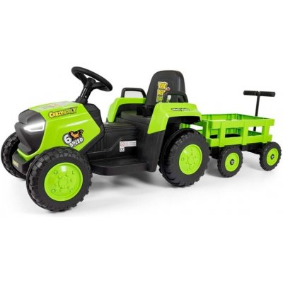 Milly Mally Rolly 12V Dětský elektrický traktor na akumulator s vlečkou zelená – Hledejceny.cz