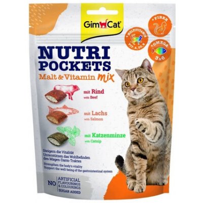 Gimborn Pamlsek Gimcat Nutri Pockets malt vitamin mix 150 g – Zboží Mobilmania