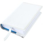 Variabilní kožený obal na knihu se záložkou kůže bílá vzorovaná – Zboží Dáma