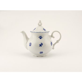 Bohemia Porcelán MZ 1810 čajová konvice Ofélie modrá házenka porcelán Stará Role 1,2 l