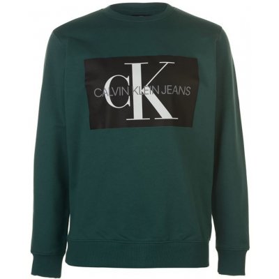 Calvin Klein Jeans Mono Crew Sweater zelená – Zboží Mobilmania