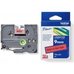 Brother TZE-421, černý tisk červený podklad 8 m x 9 mm – Sleviste.cz