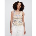 GAP Žebrované tílko s logem Béžová – Zboží Dáma