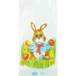 Velikonoční sáček 20 × 40 cm čirý - Zajíc s mašlí – Hledejceny.cz