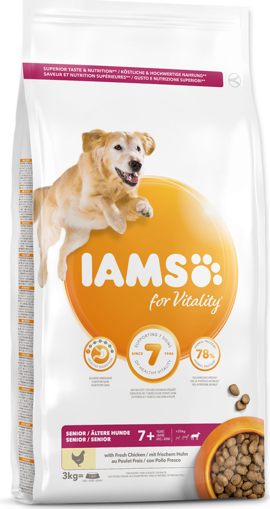 Iams Dog Senior Large s kuřecím masem 3 kg