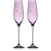 Sklenice Swarovski Diamante sklenice na šampaňské Silhouette City Pink s kamínky 2 x 210 ml