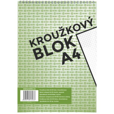 Bobo blok A4 čtverečkovaný kroužkový 50 listů – Sleviste.cz