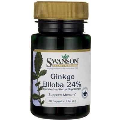 Swanson Ginkgo Biloba 24% výtažek 60 mg 30 kapslí