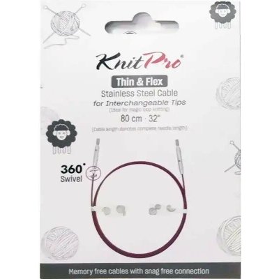 KnitPro Thin & Flex Purple otočné ocelové lanko 360° 80Cm – Hledejceny.cz