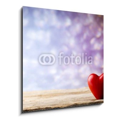 Skleněný obraz 1D - 50 x 50 cm - Heart. Greeting card. Srdce. Blahopřání. – Zbozi.Blesk.cz