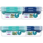 Sistema Sada 4 ks Dělený vodotěsný box na jídlo To Go STAX 2x 2,2 l 2x 1 l zelená modrá – Zboží Dáma