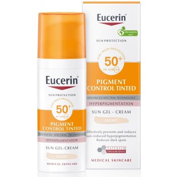 Eucerin Pigment Control emulze na opalování na obličej s depigmentačním  účinkem SPF50+ světlá 50 ml od 469 Kč - Heureka.cz