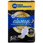 Always Ultra Secure Night Extra vložky 20 ks – Zboží Mobilmania