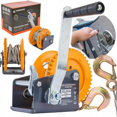 Ruční lanový naviják 454 kg, 5m PM-WRC-454T POWERMAT – Zbozi.Blesk.cz