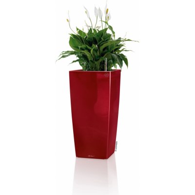 Lechuza Květináč Cubico Premium 22 červená lesklý 22 x 22 x 41 cm – Hledejceny.cz