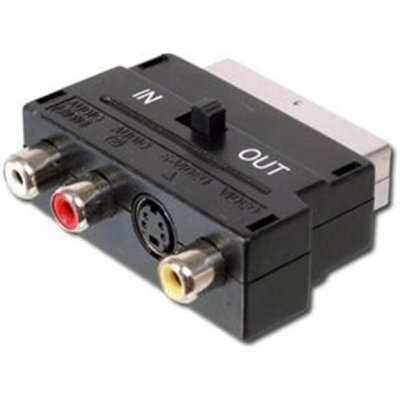 Adapter SCART - 3x cinch S-video s přepínačem IN/OUT