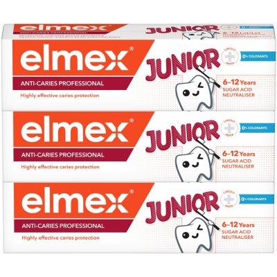 Elmex Anti-Caries Professional Junior dětská 3 × 75 ml – Hledejceny.cz
