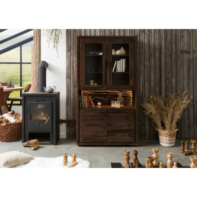 Bighome Bark akácie 98x40x180 tmavě hnědá lakovaná – Hledejceny.cz