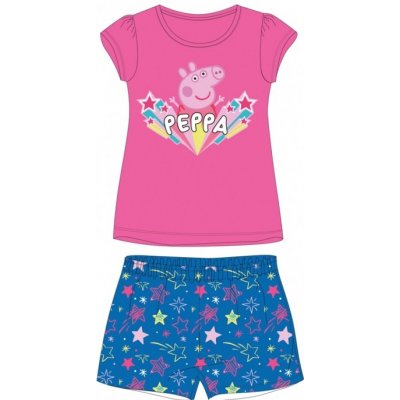 DÍVČÍ LETNÍ PYŽAMO PEPPA PIG tmavě růžové – Hledejceny.cz