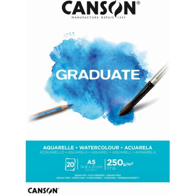Canson Akvarelový papír Graduate Aquarelle blok A5 250g, 20 listů – Zboží Dáma