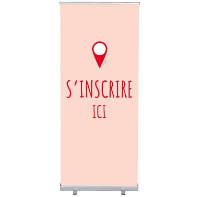 Jansen Display Set Roll-baneru Budget s vytištěným motivem, Přihlášení, červený, francouzština, 870 x 2080 mm – Hledejceny.cz